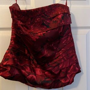 Strapless floral top, size 14